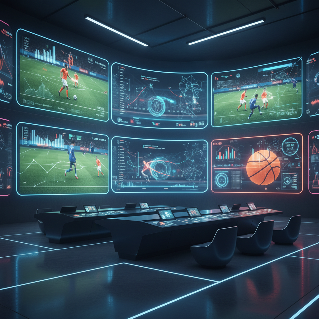 Interface de aplicativo de apostas esportivas ao vivo com gráficos de futebol e odds atualizando em tempo real.