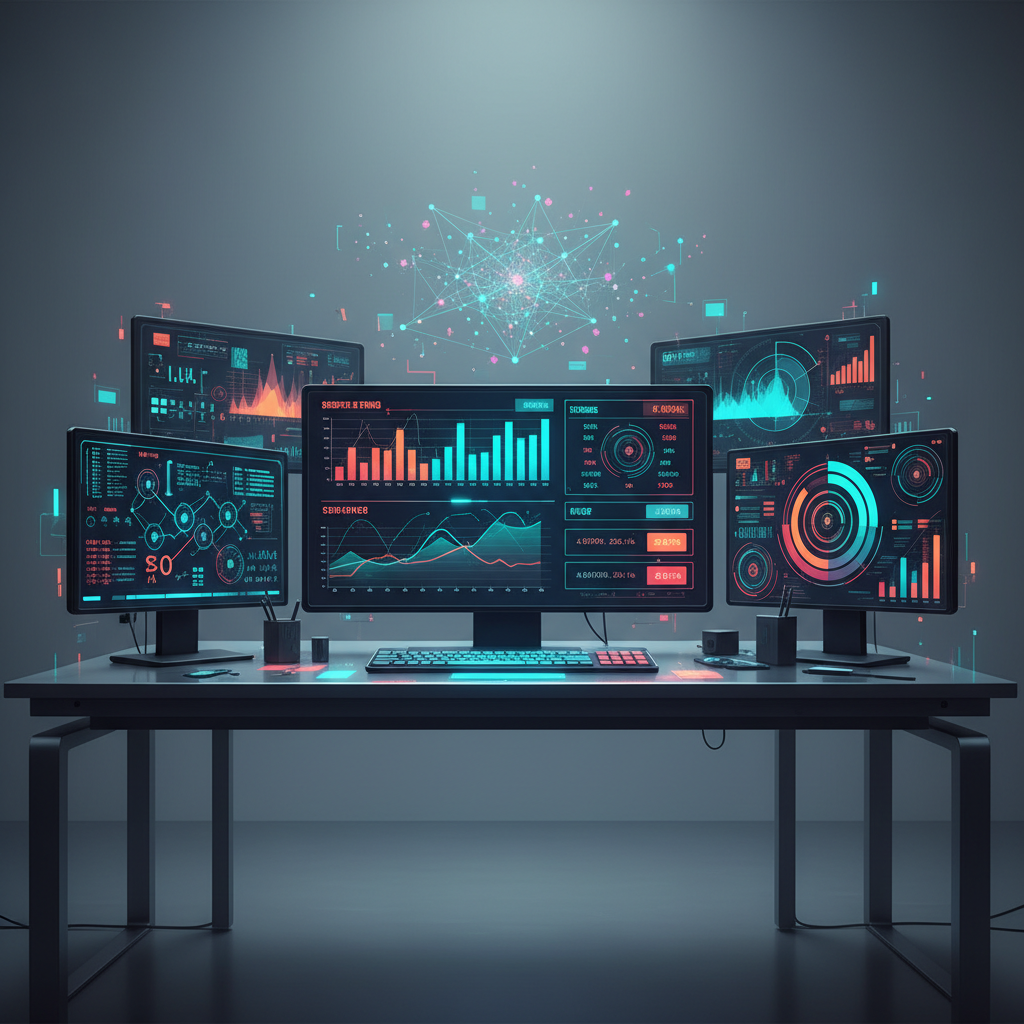 Interface digital mostrando gráficos financeiros e uma calculadora de apostas esportivas moderna para gestão de banca em 2026.