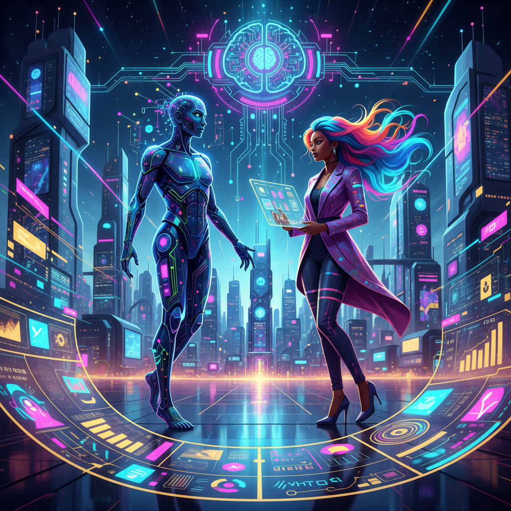 Inteligência Artificial e influenciadores digitais colaborando para escalar negócios