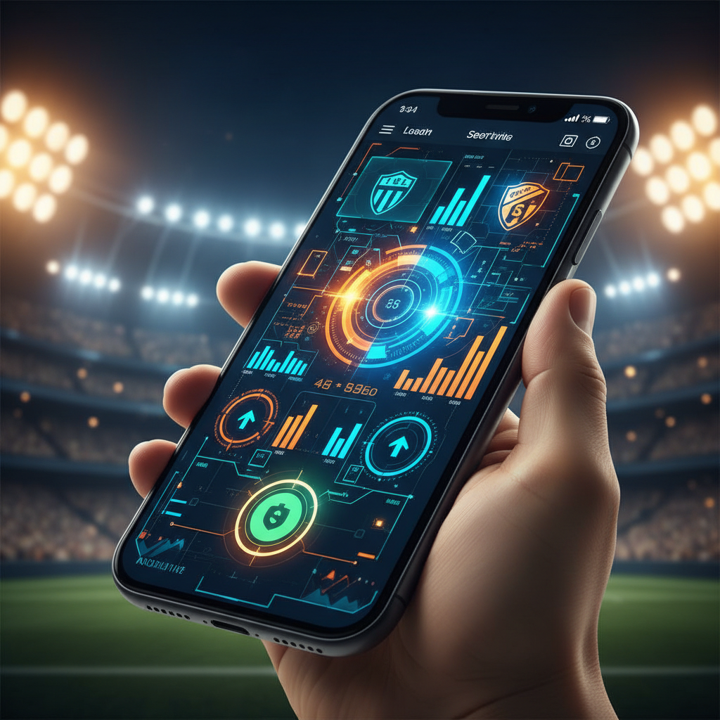Interface moderna de um aplicativo de apostas esportivas exibindo odds de futebol e o logo da Esportiva Bet em um smartphone.