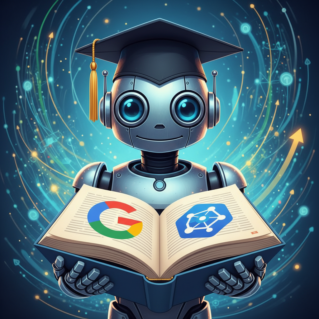 Robô aprendendo SEO para IA