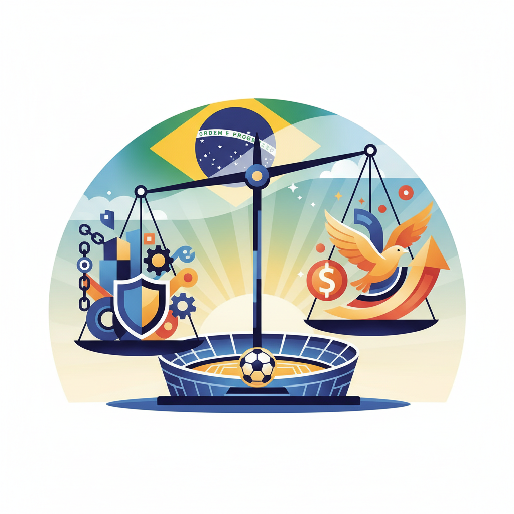 Balança da justiça pesando a regulamentação de apostas esportivas no Rio Grande do Sul