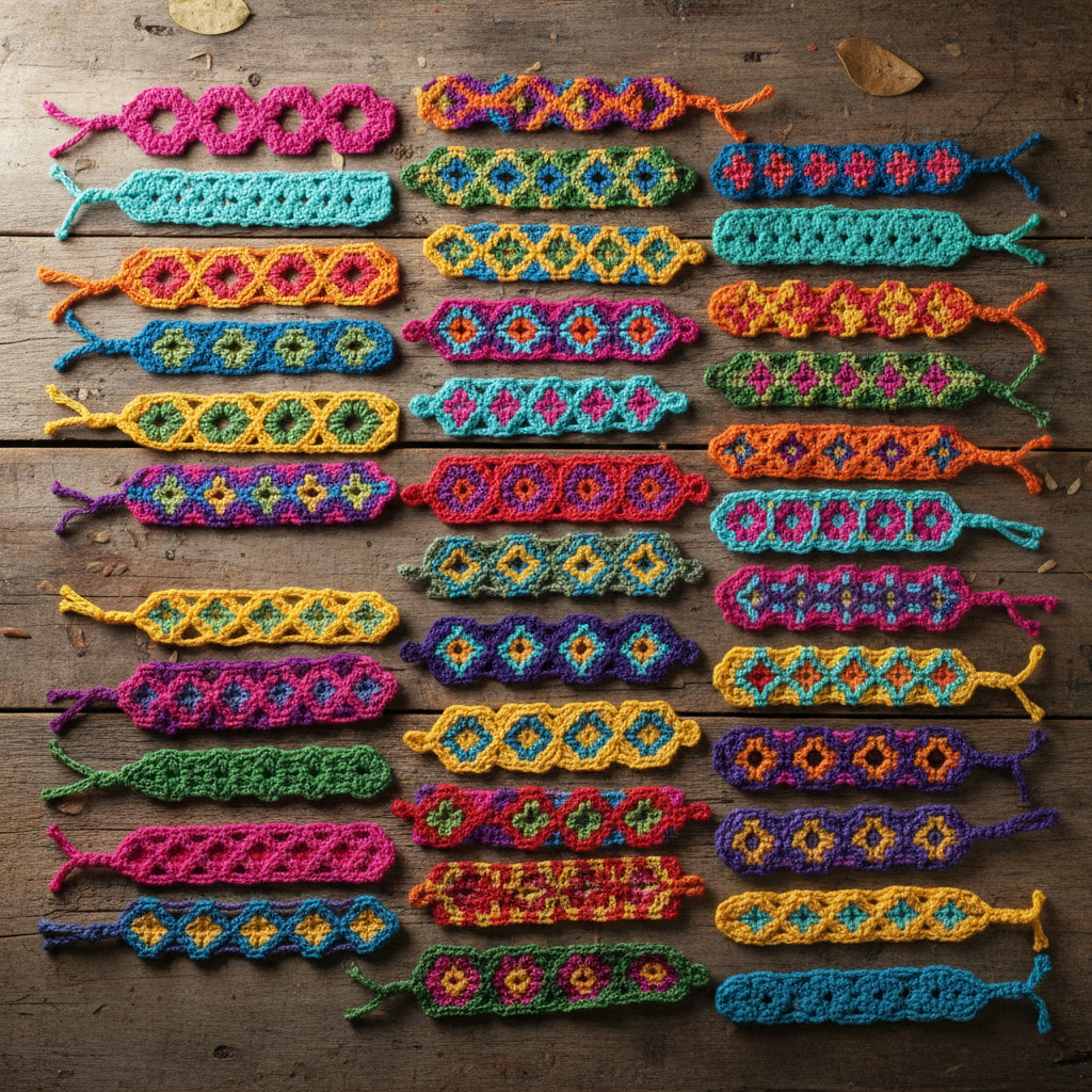 Pulseiras de crochê coloridas do projeto Pulso RS, uma forma de renda extra para mulheres em 2026.