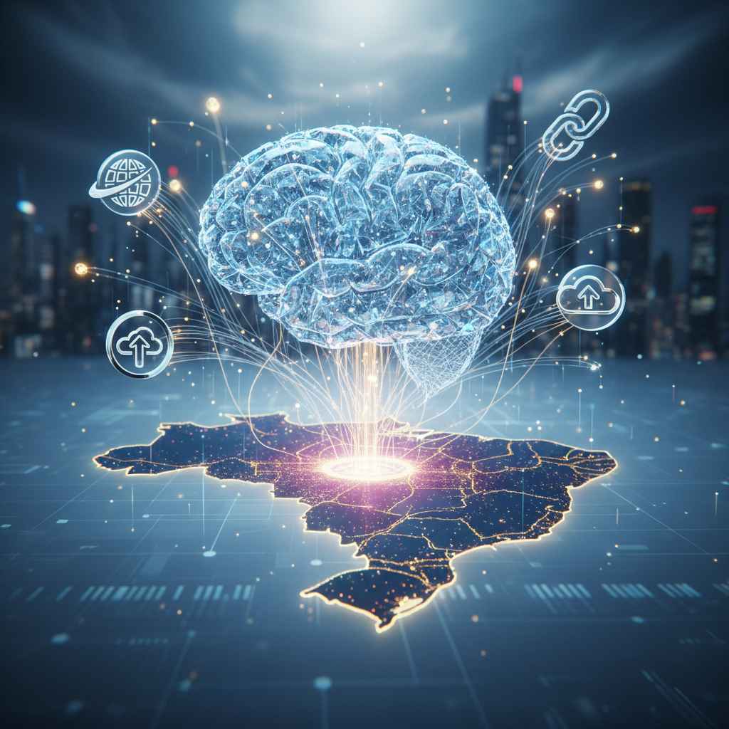 Infográfico ilustrativo sobre como aparecer no ChatGPT e otimização para motores generativos (AEO/GEO) em 2026.