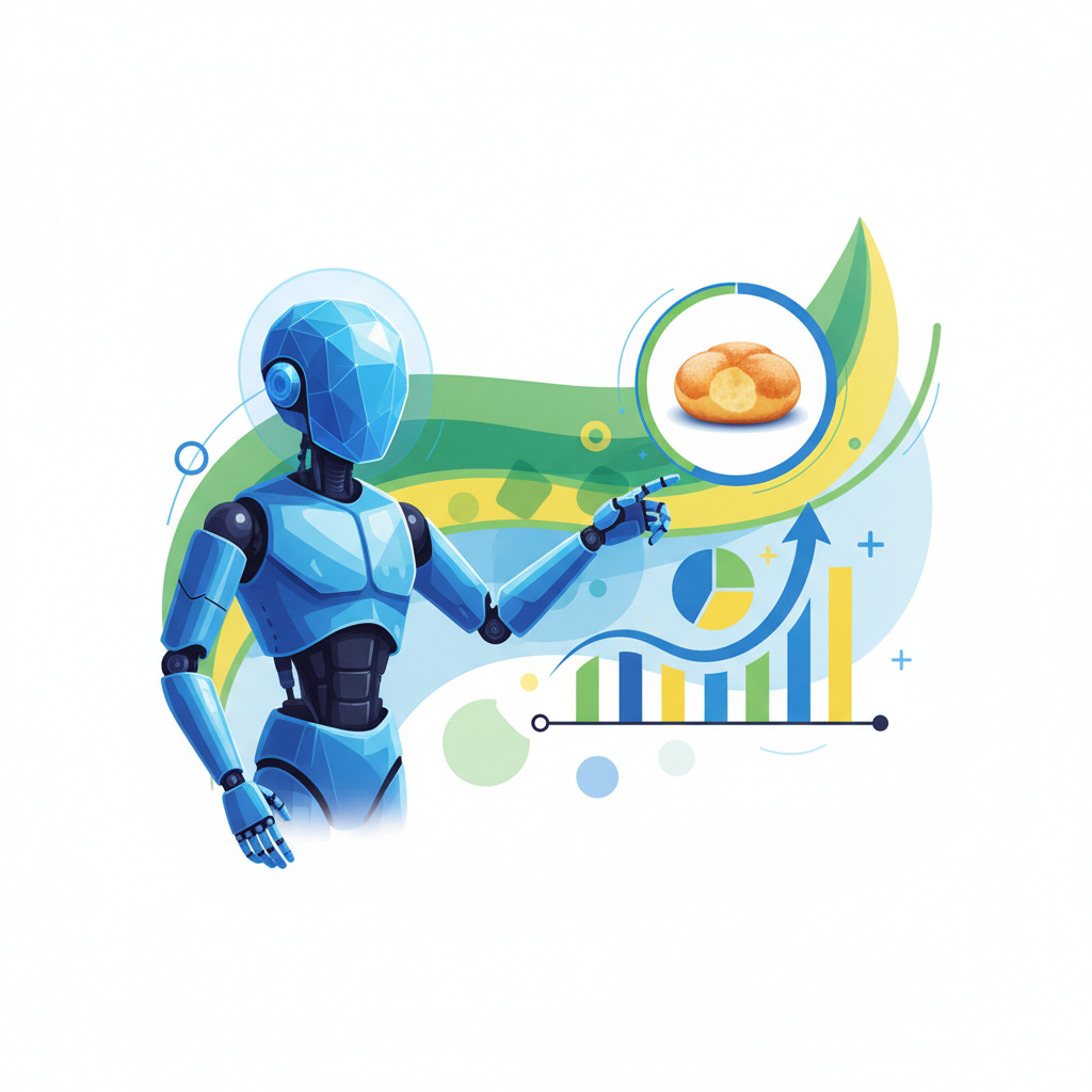 Inteligência Artificial recomendando a Padaria do Zé, um exemplo de negócio brasileiro